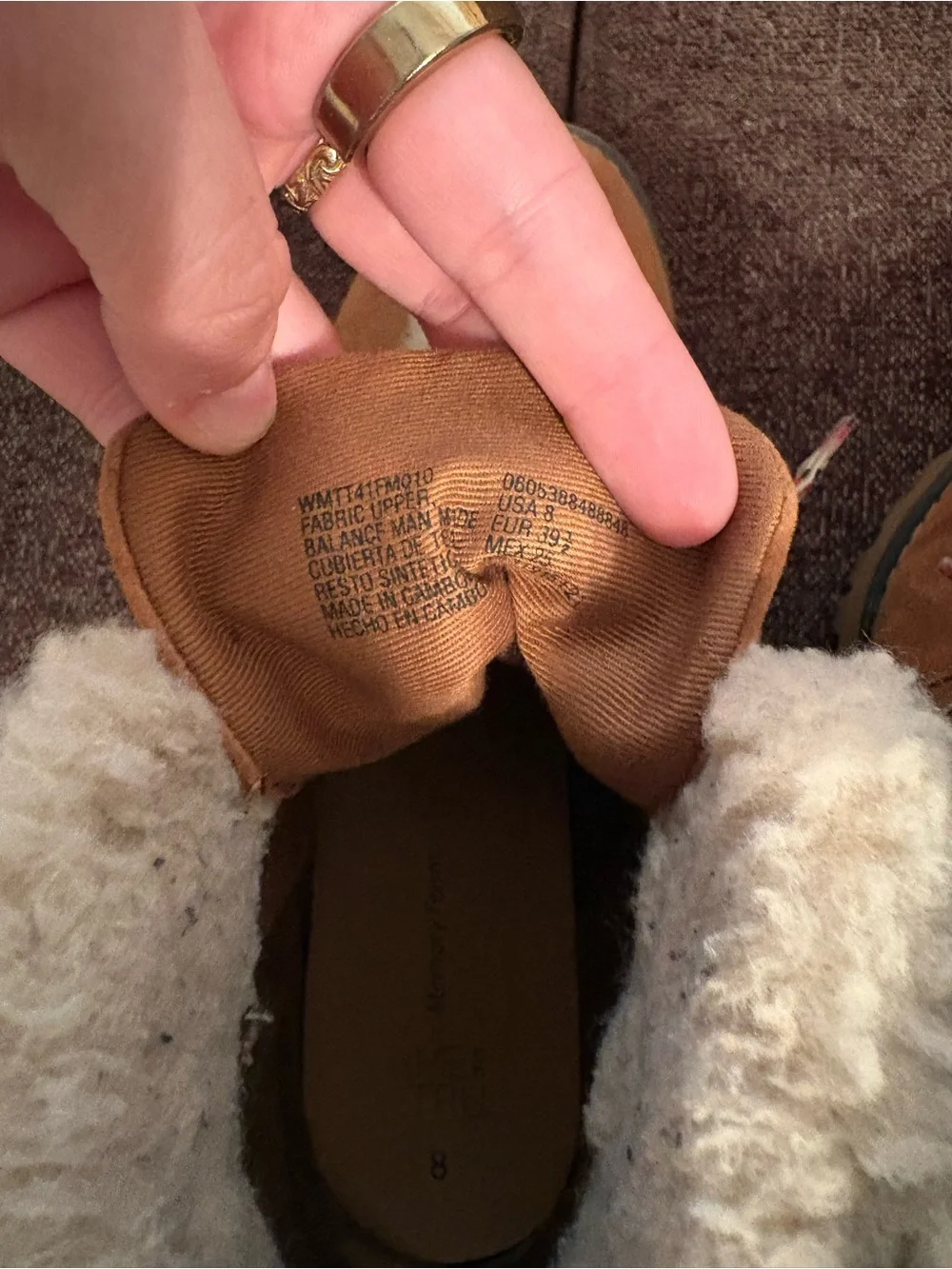 Time and Tru Tan Faux-Shearling Lace-Up Winter Boots